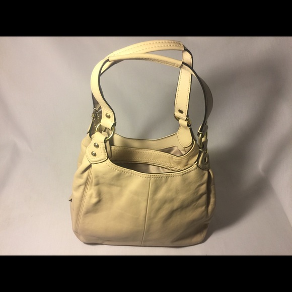 Medium size Taupe Coach Purse - Picture 3 of 7
